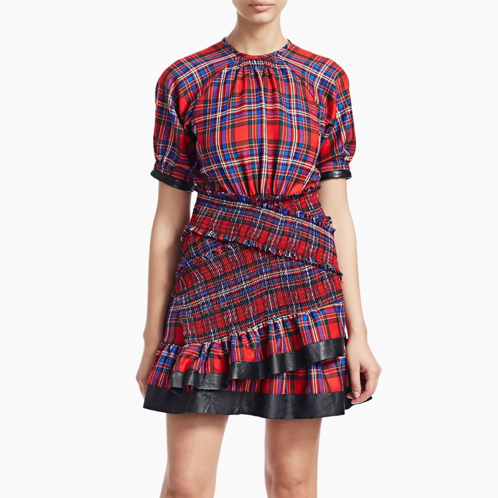 Tanya Taylor plaid mini dress size Size: XS | US 2